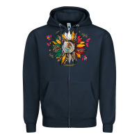 Navy mexican sunflower Zipper Hoodie - CTS Tumbler Store