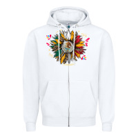 White mexican sunflower Zipper Hoodie - CTS Tumbler Store