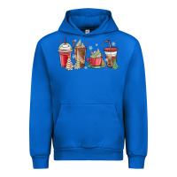 Cobalt christmas tree cake and coffee cups Urban Hoodie - MaliasSmallBusiness
