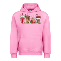 Fuchsia Pink christmas tree cake and coffee cups Urban Hoodie - MaliasSmallBusiness