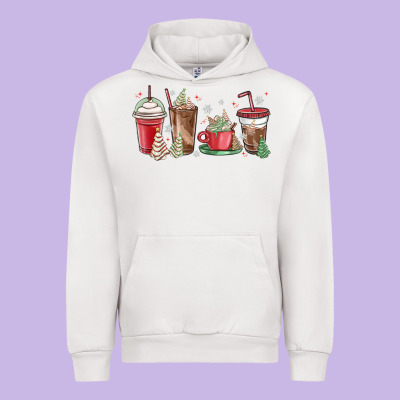 Christmas Tree Cake And Coffee Cups Urban Hoodie Designed By Maliassmallbusiness
