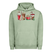 Pigment Oil Green christmas tree cake and coffee cups Urban Hoodie - MaliasSmallBusiness