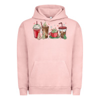 Pigment Salmon christmas tree cake and coffee cups Urban Hoodie - MaliasSmallBusiness