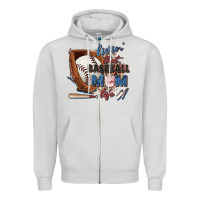 Dove Grey livin' that baseball mom life Zipper Hoodie - Zillion Design Studio
