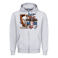 Heather Grey livin' that baseball mom life Zipper Hoodie - Zillion Design Studio