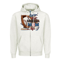Oatmeal Heather livin' that baseball mom life Zipper Hoodie - Zillion Design Studio