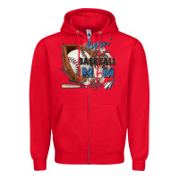 Red livin' that baseball mom life Zipper Hoodie - Zillion Design Studio