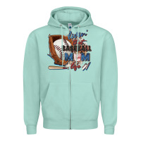 Seafoam livin' that baseball mom life Zipper Hoodie - Zillion Design Studio