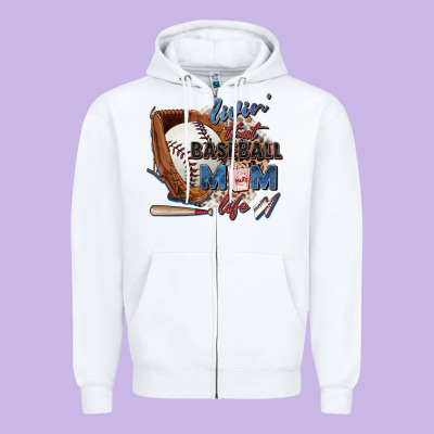 Livin' That Baseball Mom Life Zipper Hoodie Designed By Zillion Design Studio