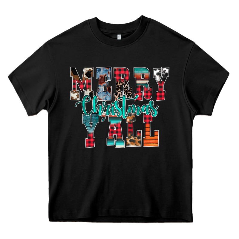 Merry Christmas Y'all Heavy Core Tee by CowhideDigitalArt | Teevron