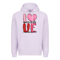 Lilac love never fails valentine s day Premium Hoodie - MaliasSmallBusiness