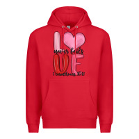 Red love never fails valentine s day Premium Hoodie - MaliasSmallBusiness