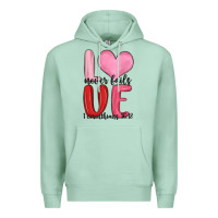 Seafoam love never fails valentine s day Premium Hoodie - MaliasSmallBusiness