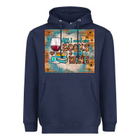 Navy all i need are books and wine Heavyweight Hoodie - JahusDesignShop