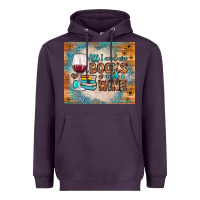 Plum all i need are books and wine Heavyweight Hoodie - JahusDesignShop