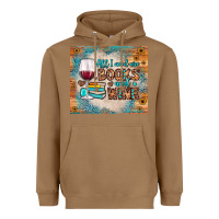 Toasted Coconut all i need are books and wine Heavyweight Hoodie - JahusDesignShop