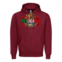Burgundy mexicana Zipper Hoodie - CTS Tumbler Store