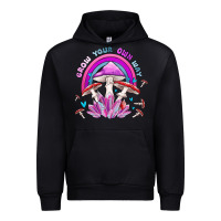 Black grow your own way crystal and mushroom Urban Hoodie - MaliasSmallBusiness