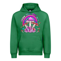Emerald grow your own way crystal and mushroom Urban Hoodie - MaliasSmallBusiness