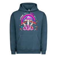Pigment Midnight Navy grow your own way crystal and mushroom Urban Hoodie - MaliasSmallBusiness