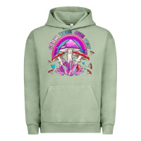 Pigment Oil Green grow your own way crystal and mushroom Urban Hoodie - MaliasSmallBusiness