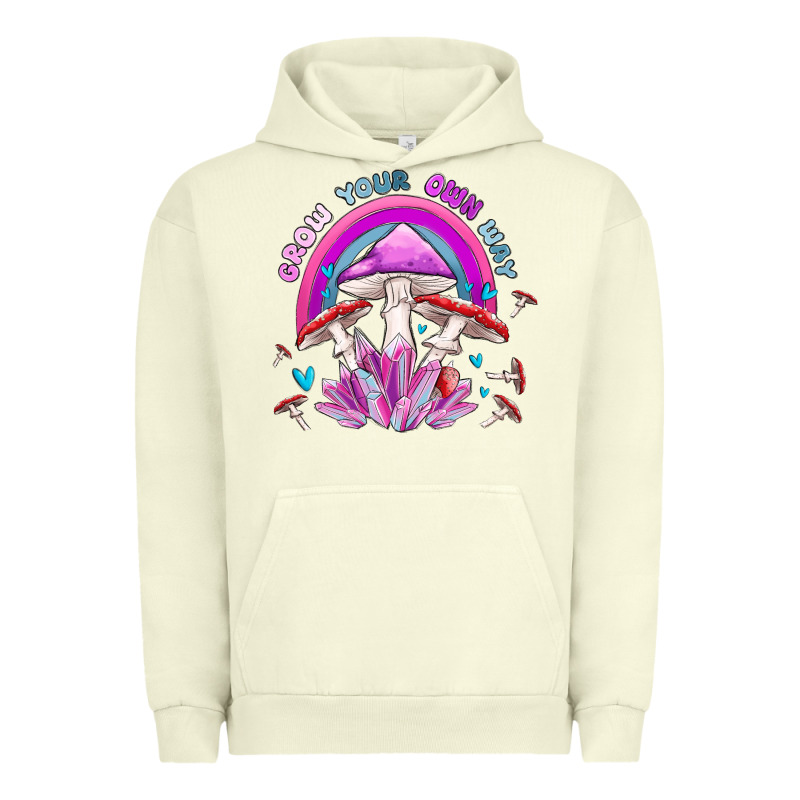 Grow Your Own Way Crystal And Mushroom Urban Hoodie by MaliasSmallBusiness | Teevron