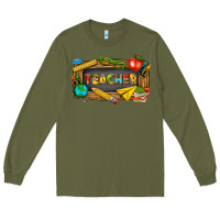 Army Green teacher Long Sleeve Tee - texasbilliewilder