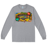 Heather Grey teacher Long Sleeve Tee - texasbilliewilder