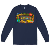 Navy teacher Long Sleeve Tee - texasbilliewilder