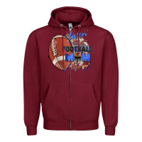 Burgundy livin' that football mom life Zipper Hoodie - Zillion Design Studio