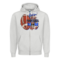Dove Grey livin' that football mom life Zipper Hoodie - Zillion Design Studio