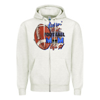 Oatmeal Heather livin' that football mom life Zipper Hoodie - Zillion Design Studio