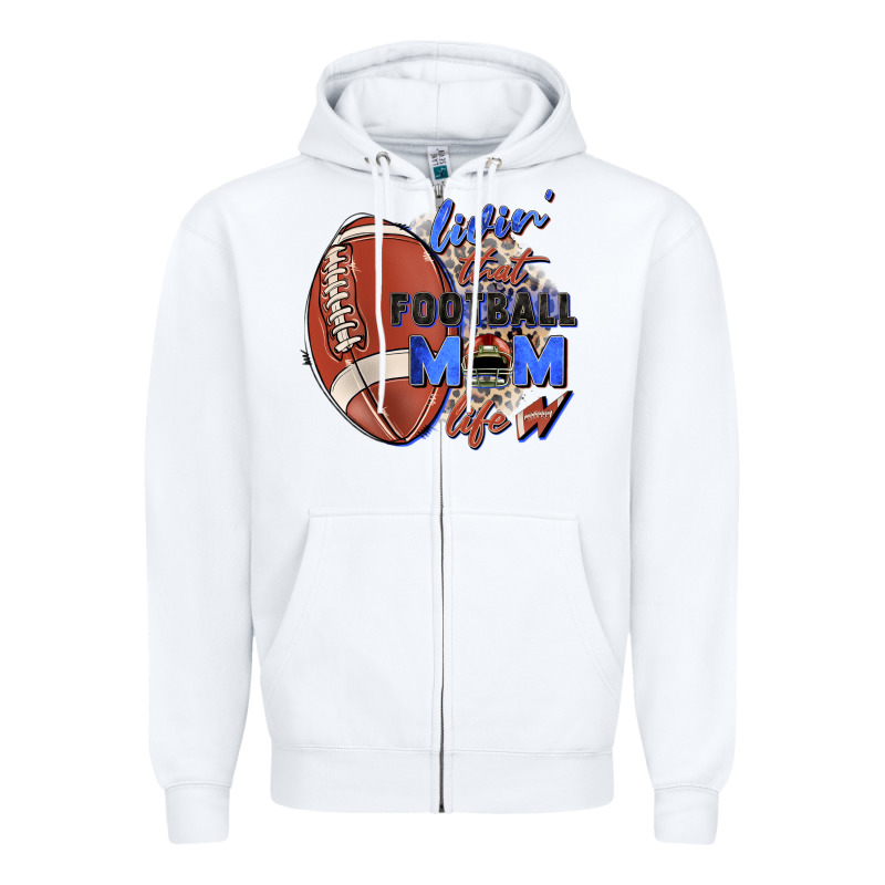 Livin' That Football Mom Life Zipper Hoodie by Zillion Design Studio | Teevron