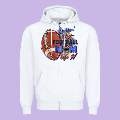 Livin' That Football Mom Life Zipper Hoodie Designed By Zillion Design Studio