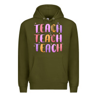 Army Green teach teach varsity Premium Hoodie - MaliasSmallBusiness