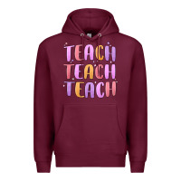 Burgundy teach teach varsity Premium Hoodie - MaliasSmallBusiness