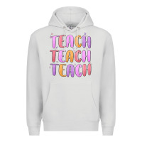Dove Grey teach teach varsity Premium Hoodie - MaliasSmallBusiness