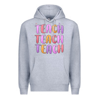 Heather Grey teach teach varsity Premium Hoodie - MaliasSmallBusiness