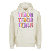 Oatmeal Heather teach teach varsity Premium Hoodie - MaliasSmallBusiness