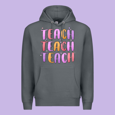 Teach Teach Varsity Premium Hoodie Designed By Maliassmallbusiness