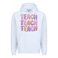 White teach teach varsity Premium Hoodie - MaliasSmallBusiness