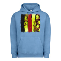 Pigment Pebble Blue softball brushstroke Urban Hoodie - NancyCooperArtShop