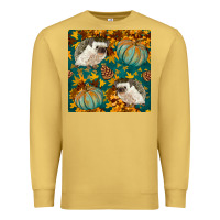 Antique Gold hedgehog and pumpkins seamless pattern Premium Sweatshirt - BundleAndBundleShop