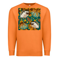 Carrot hedgehog and pumpkins seamless pattern Premium Sweatshirt - BundleAndBundleShop