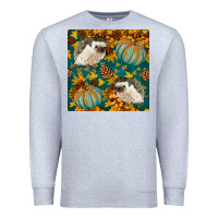 Heather Grey hedgehog and pumpkins seamless pattern Premium Sweatshirt - BundleAndBundleShop
