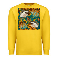 Lemon hedgehog and pumpkins seamless pattern Premium Sweatshirt - BundleAndBundleShop