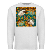 Oatmeal Heather hedgehog and pumpkins seamless pattern Premium Sweatshirt - BundleAndBundleShop
