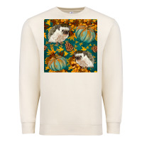 Sandshell hedgehog and pumpkins seamless pattern Premium Sweatshirt - BundleAndBundleShop