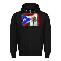 Mexico And Puerto Rico Zipper Hoodie | Teevron