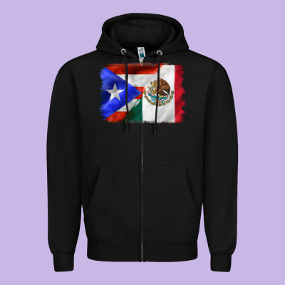 Mexico And Puerto Rico Zipper Hoodie Designed By Cts Tumbler Store